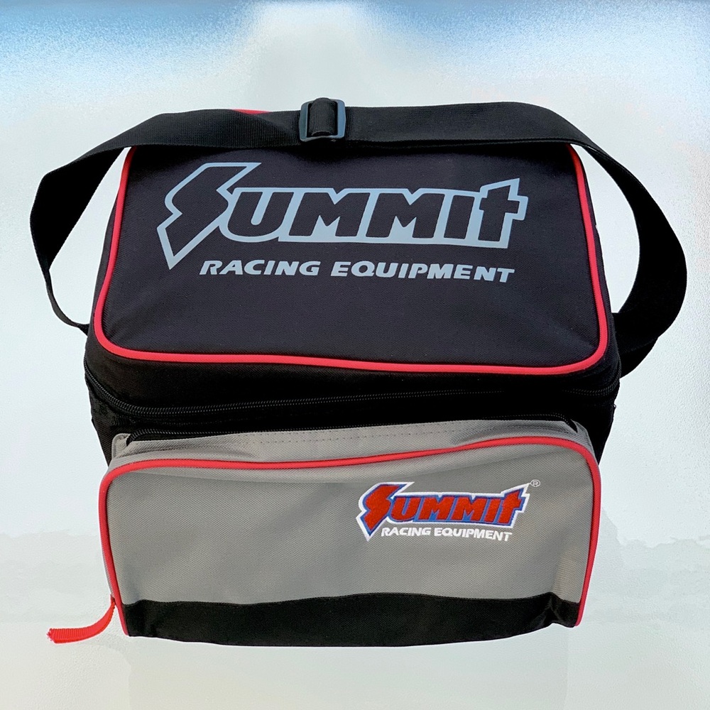 Summit Racing Black, Gray and Red Soft-Sided Insulated Cooler Lunch Box
